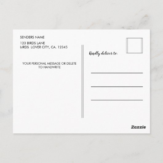 ターコイズの絶妙なウォーブラー ポストカード (裏面)