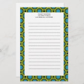 ターコイズの緑の円 便箋 (正面/裏面)