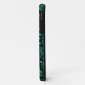 ターコイズの緑の水玉模様パターン(黒) Case-Mate iPhoneケース (裏面/左)