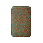 ターコイズの緑の銅の金ゴールドの古さびの石の表面 バスマット (正面縦)