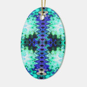ターコイズの緑 セラミックオーナメント (左)