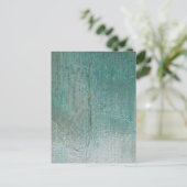 ターコイズの織り目加工のキャンバスの郵便はがき ポストカード (スタンド正面)