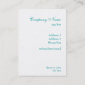 ターコイズの背景が付いているエレガントな金ゴールドのシャンデリア 名刺 (裏面)