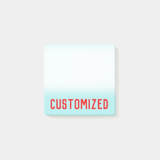 ターコイズの背景及び赤くはっきりしたでパーソナライズな名前 ポストイット (正面)