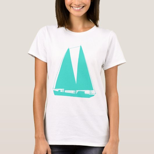 ターコイズの航海のなヨット Tシャツ (正面)