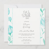 ターコイズの芍薬が誓いの更新を祝う 25周年 招待状 (裏面)