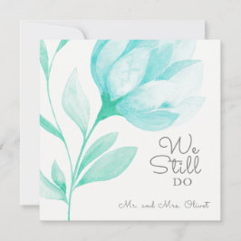 ターコイズの芍薬が誓いの更新を祝う 25周年 招待状