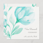 ターコイズの芍薬 誓い更新招待状 招待状 (正面/裏面)