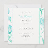 ターコイズの芍薬 誓い更新招待状 招待状 (裏面)