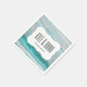 ターコイズの花こう岩の石によって層にされる波のプリント スタンダードカクテルナプキン (角)