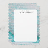 ターコイズの花こう岩の石によって層にされる波のプリント ノートカード (正面/裏面)