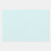 ターコイズの花とストライプの3点セット ラッピングペーパーシート (正面2)