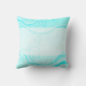 ターコイズの花と渦巻き枕 クッション (裏面)