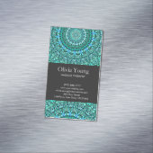 ターコイズの花の曼荼羅 マグネット名刺 (インサイチュ)