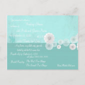 ターコイズの花の結婚式予告フォト招待状 案内ポストカード (裏面)