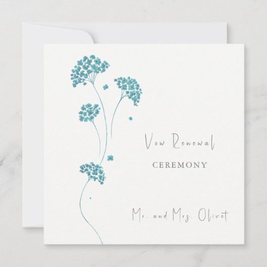 ターコイズの花の誓い更新招待状 招待状 (正面)