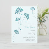 ターコイズの花の ブライダルシャワー 招待状 (スタンド正面)