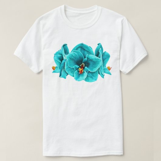 ターコイズの花 Tシャツ (デザイン正面)