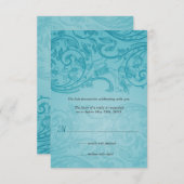 ターコイズの華麗な結婚式返信カード 出欠カード (正面/裏面)