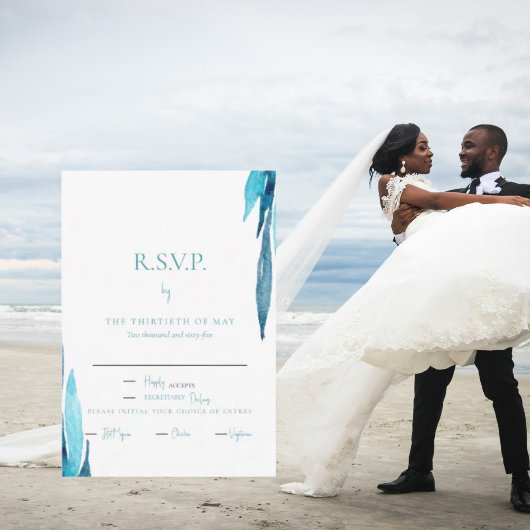 ターコイズの葉ディナーRSVP 出欠カード