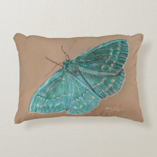 ターコイズの蝶枕 アクセントクッション (正面)