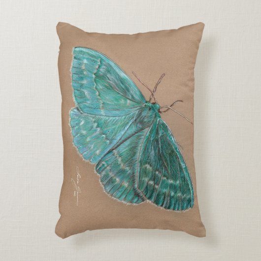 ターコイズの蝶枕 アクセントクッション (正面(垂直))