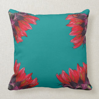 ターコイズの装飾用クッションの赤いヒマワリ クッション