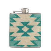 ターコイズの西南織りデザインの水筒 フラスク (正面)