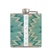 ターコイズの西南織りデザインの水筒 フラスク (裏面)