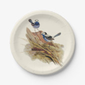 ターコイズの見事なウォーブラー ペーパープレート (正面)