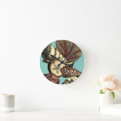 ターコイズの貝および赤い珊瑚のコレクション ラウンド壁時計 (ホーム)