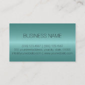 ターコイズの贅沢なステンレス鋼の金属のモノグラム#2 名刺 (裏面)
