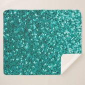 ターコイズの輝き: 明るいクローズアップファウンデーション シェルパブランケット (正面(横))