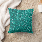 ターコイズの輝き:明るいクローズアップ基礎 クッション (ブランケット)