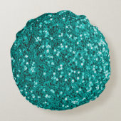 ターコイズの輝き:明るいクローズアップ基礎 ラウンドクッション (裏面)