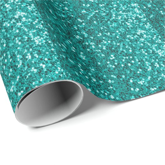 ターコイズの輝き:明るいクローズアップ基礎 ラッピングペーパー (ロールコーナー)