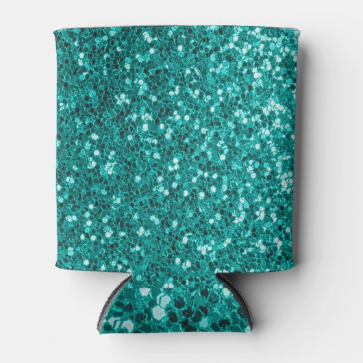 ターコイズの輝き:明るいクローズアップ基礎 缶クーラー (正面)