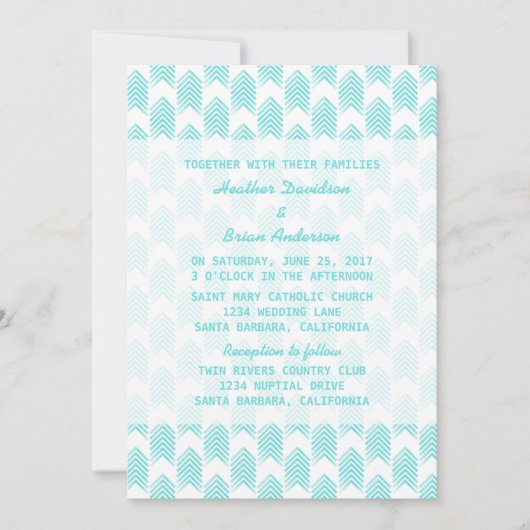 ターコイズの部族の矢印の結婚式の招待 招待状 (正面)