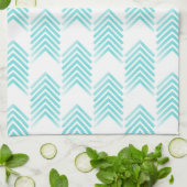 ターコイズの部族矢印パターン キッチンタオル (折り畳み)