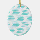 ターコイズの部族矢印パターン セラミックオーナメント (右)