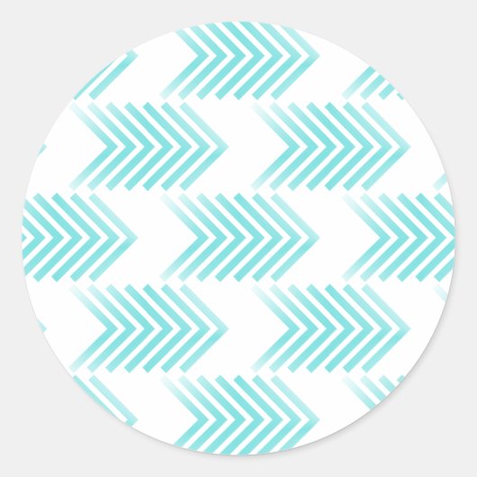 ターコイズの部族矢印パターン ラウンドシール (正面)