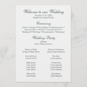 ターコイズの野生の花の植物学的な結婚式のプログラム プログラム (裏面)