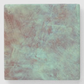 ターコイズの銅の織り目加工のグランジ ストーンコースター (正面)