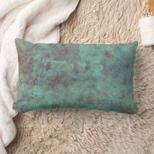 ターコイズの銅の織り目加工のグランジ ランバークッション (ブランケット)