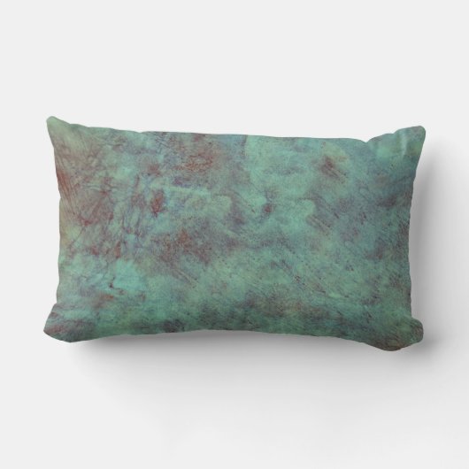 ターコイズの銅の織り目加工のグランジ ランバークッション (裏面)