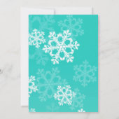 ターコイズの雪の結晶クリスマスウェディング招待状 招待状 (裏面)