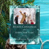 ターコイズの雪の結晶　ホリデーシーズン　写真カード シーズンカード