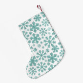 ターコイズの雪。名カスタム前の スモールクリスマスストッキング (裏面 (吊り時))