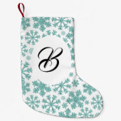 ターコイズの雪。名カスタム前の スモールクリスマスストッキング (正面)