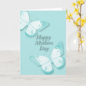 ターコイズの青い蝶 カード (黄色い花)